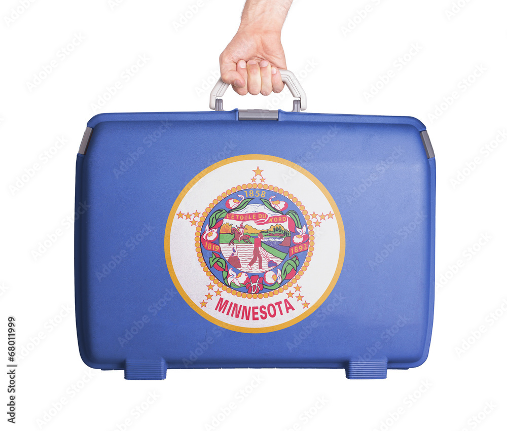 Used plastic suitcase with stains and scratches Used plastic suitcase with stains and scratches