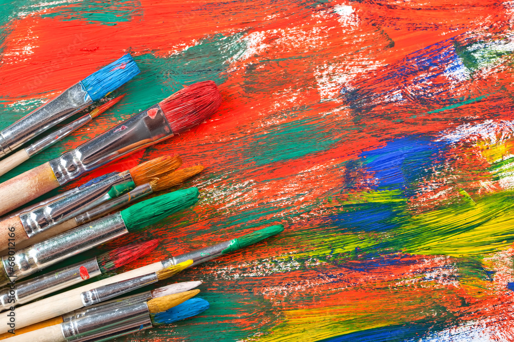 Obraz premium Paints and brushes