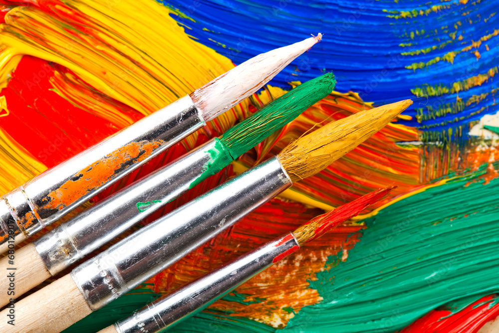Fototapeta premium Paints and brushes