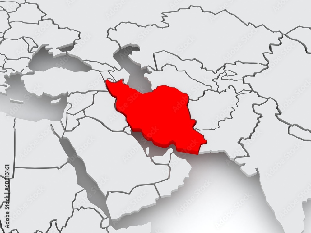 Fototapeta premium Map of worlds. Iran.