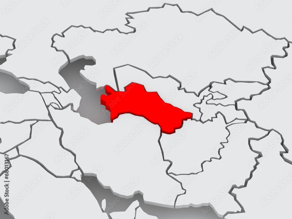 Fototapeta premium Map of worlds. Turkmenistan.