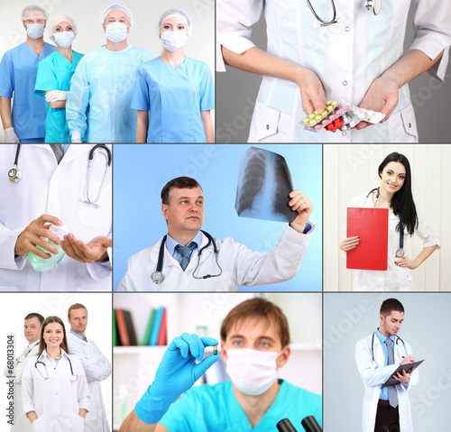 Medical workers collage