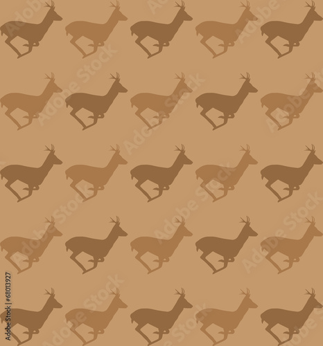Deer running silhouette pattern