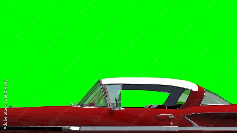 Oldtimer Car driving animation - green screen
