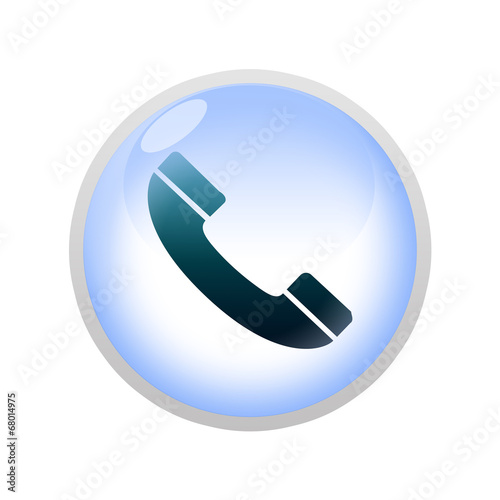 Icone en bulle d'eau : téléphone