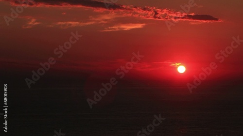 Scenic view of beautiful sunrise above the sea