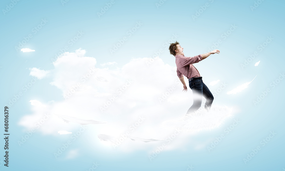 Man on cloud