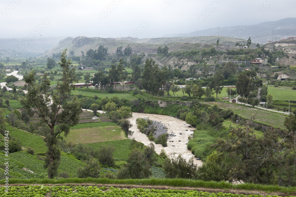 A beautiful view of Arequipa in Peru on a sunny day.