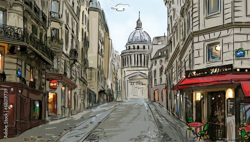 Street in paris - illustration #68019739