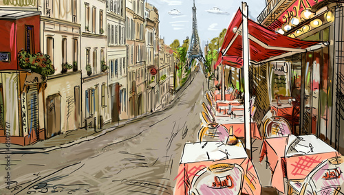 Street in paris - illustration #68019767