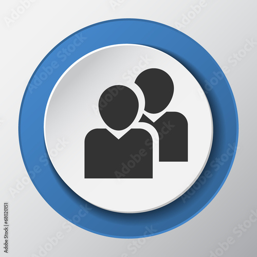 people, friends, buddy paper icon with shadow