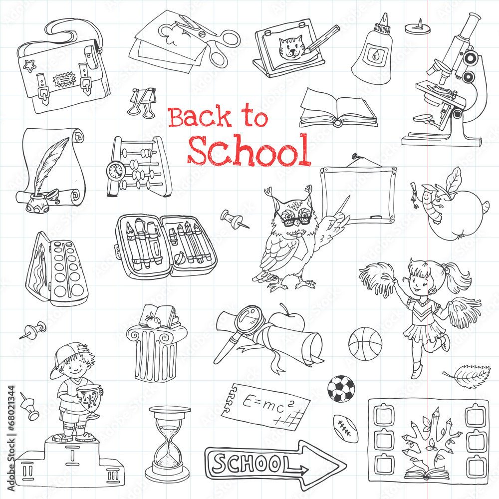 Back to School Doodles - Hand-Drawn Vector Illustration Back to School Doodles - Hand-Drawn Vector Illustration