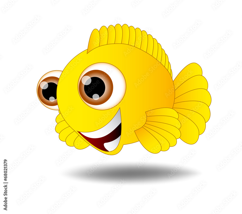 Cute Fish Cartoon Stock Vector | Adobe Stock