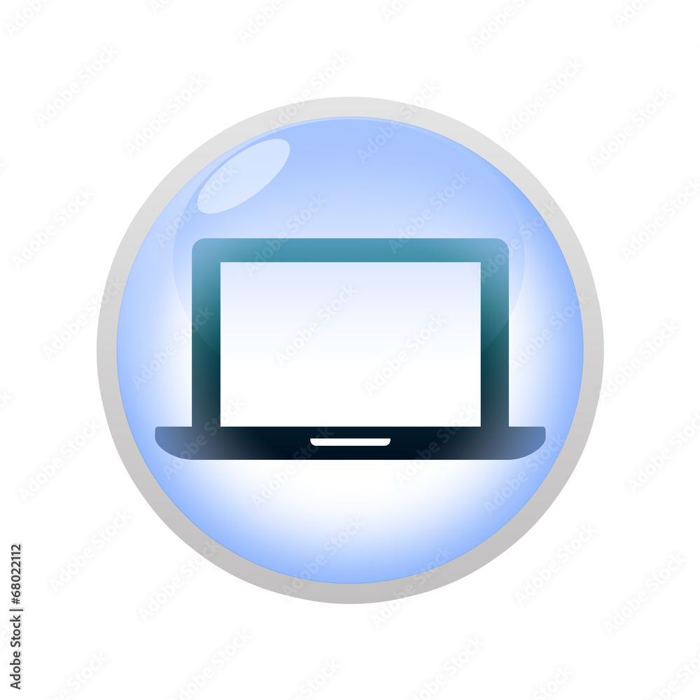Icone bulle d'eau : ordinateur portable Icone bulle d'eau : ordinateur portable