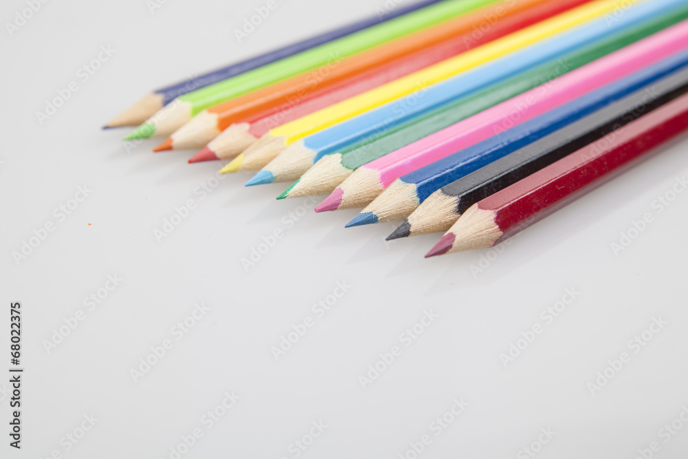 Bunch of color pencils over a white background Bunch of color pencils over a white background
