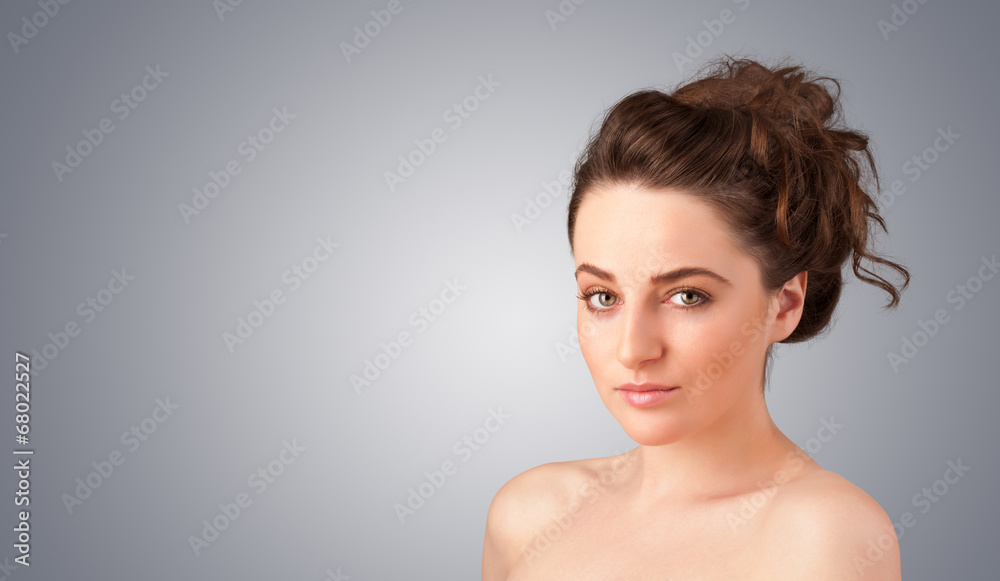 Close up portrait of beautiful young naked girl Close up portrait of beautiful young naked girl