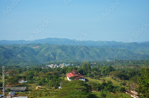 Sao Roi Ton Temple landscape of Payathonsu in Kayin State photo