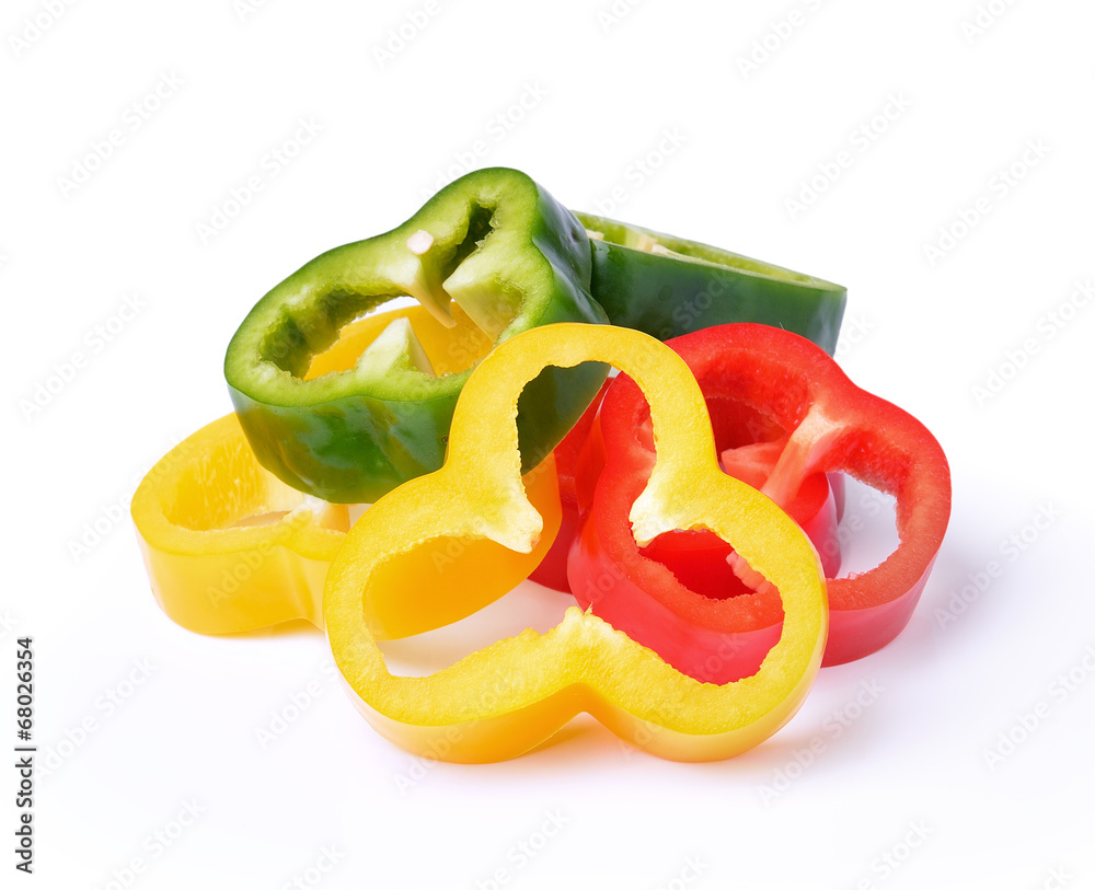 pepper slices on white background pepper slices on white background