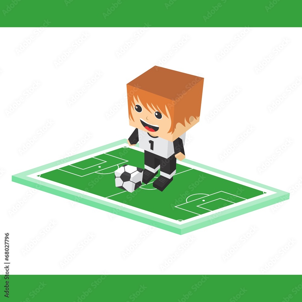 Fototapeta premium soccer cartoon boy