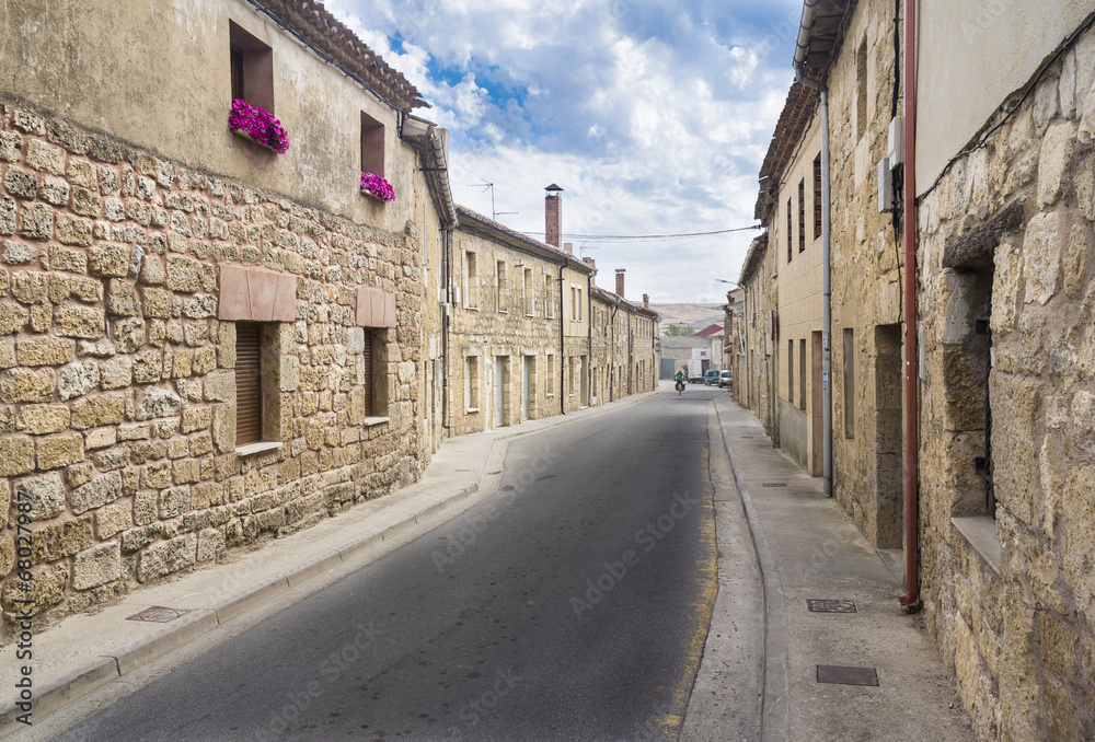 a street of an ancient Spanish town - Hornillos del Camino