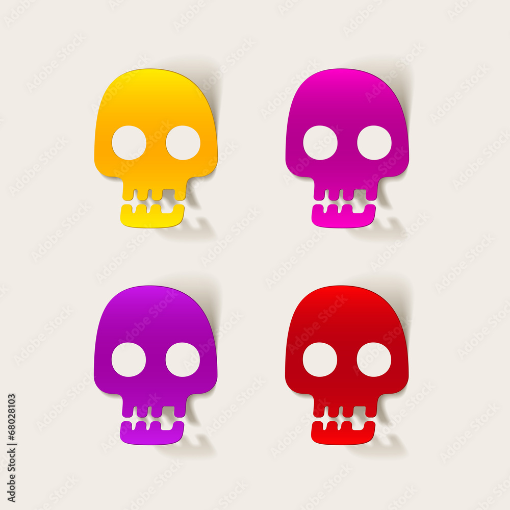 realistic design element: skull