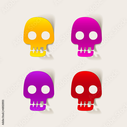 realistic design element: skull