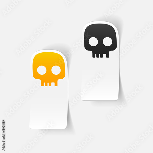realistic design element: skull
