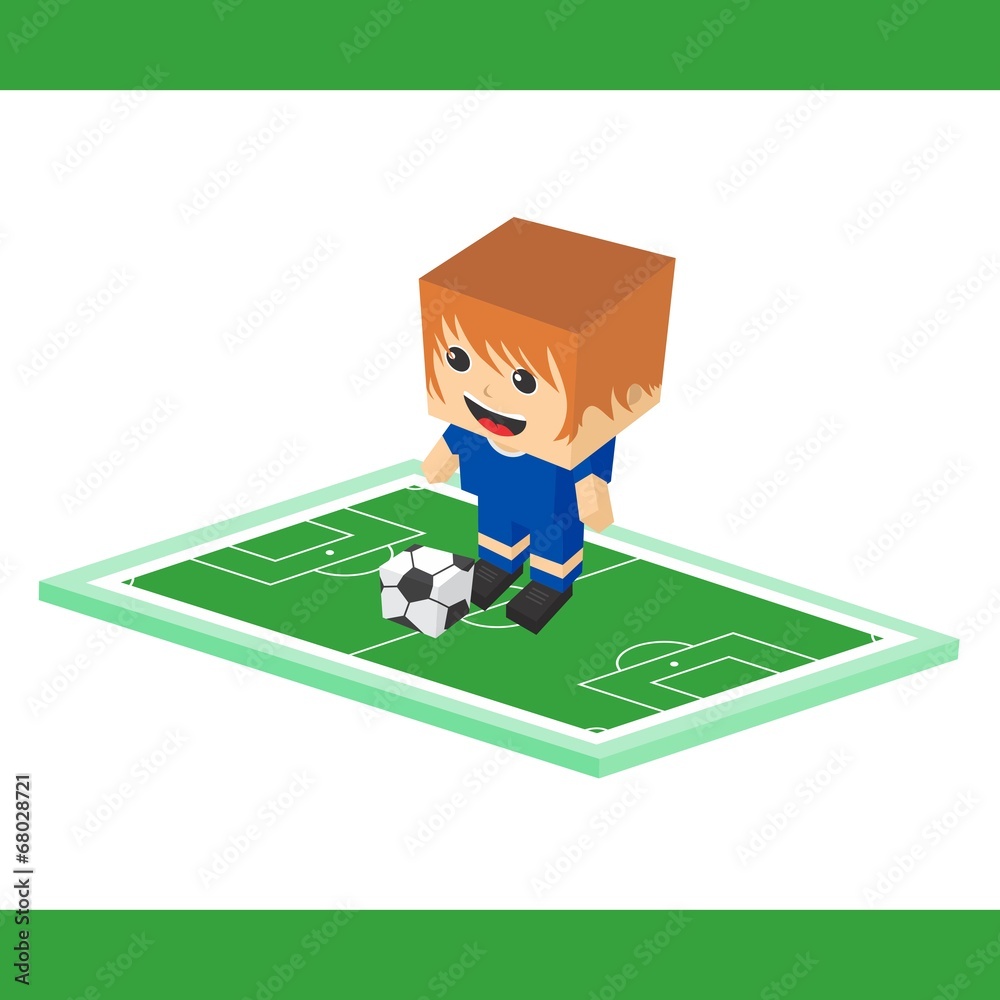 Fototapeta premium soccer cartoon boy