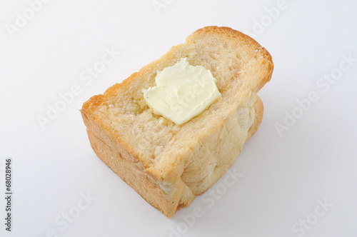 パン フレンチ トースト バター 白背景