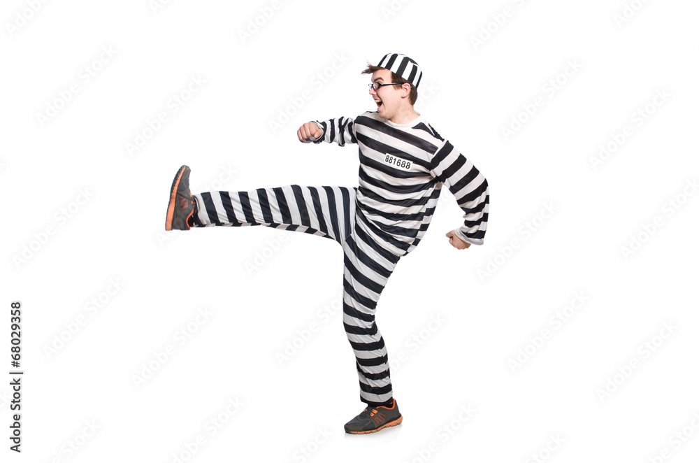 Funny prison inmate in concept Funny prison inmate in concept