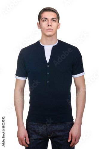 Male t-shirt isolated on the white background