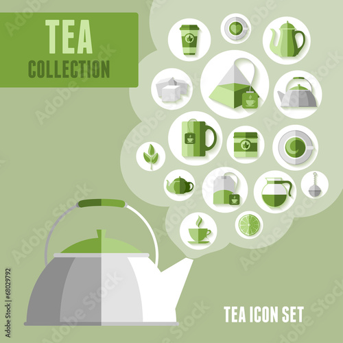 Tea icons set