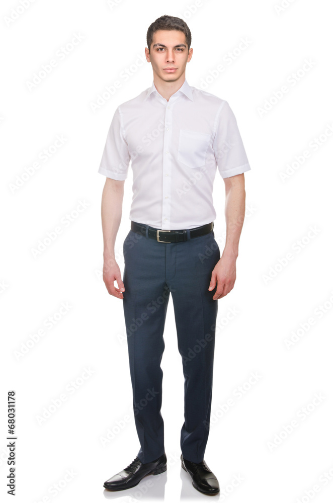 Man in fashion look isolated on white