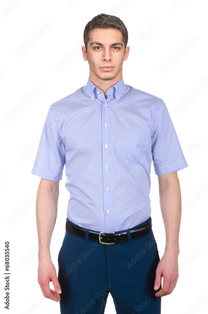 Male model with shirt isolated on white Male model with shirt isolated on white