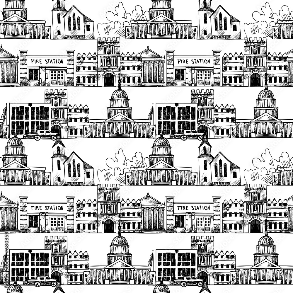 Seamless background with government buildings