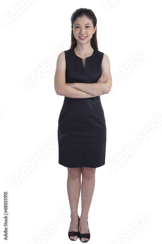 Portrait of happy young business woman isolated © Mckyartstudio