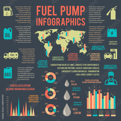 Auto gasoline service infographics