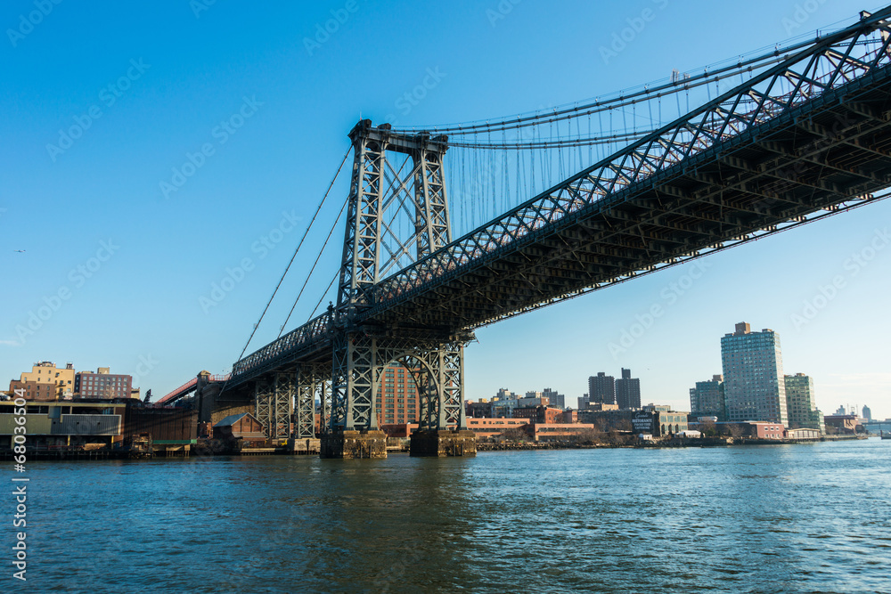 Manhattan bridge on summer day