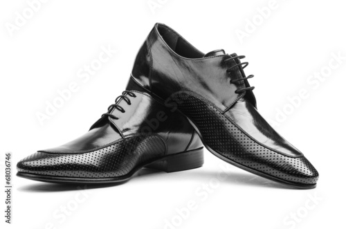 Pair of male shoes isolated on the white