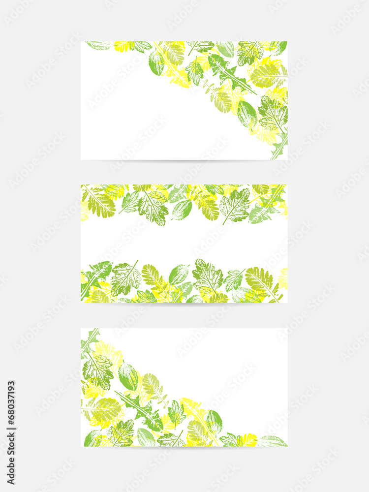 Green leaves greeting cards
