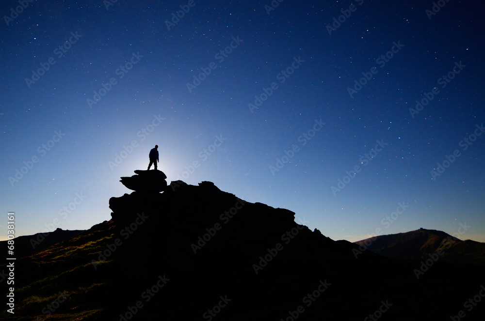 Man stands on a rock Man stands on a rock