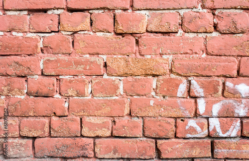 Old Red Brick Wall Background, Texture