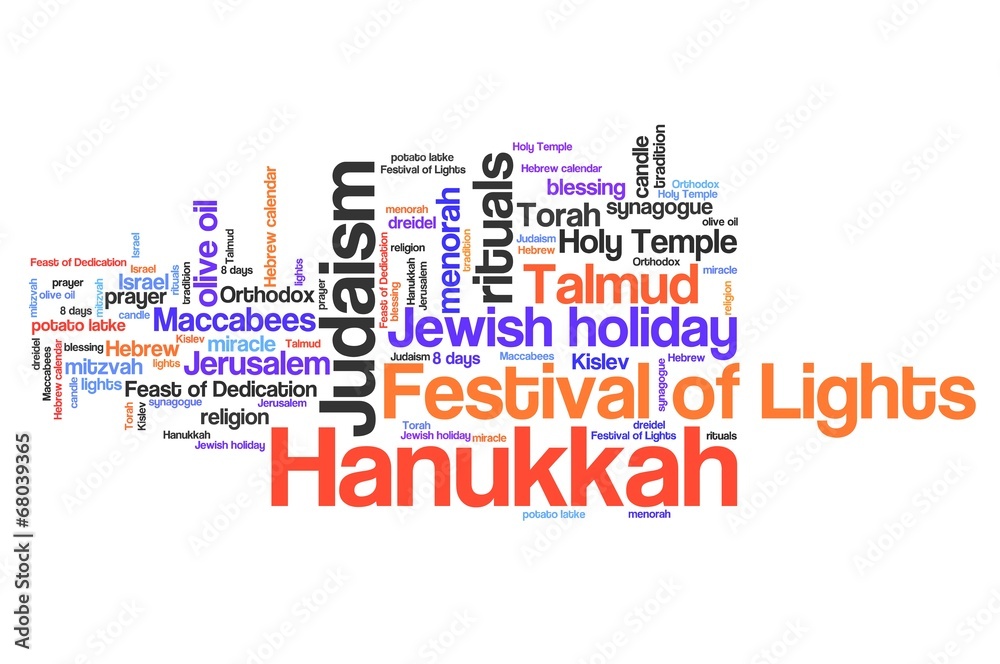 Fototapeta premium Hanukkah - word cloud illustration.