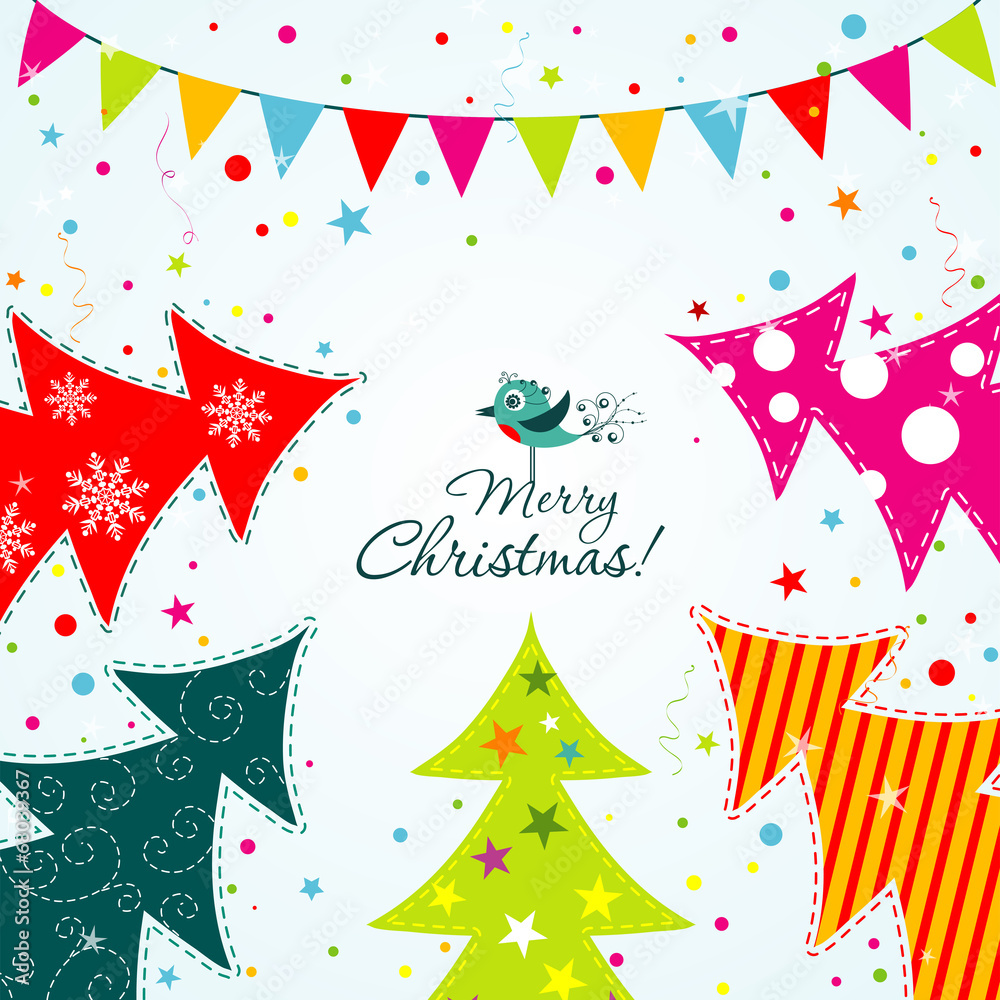 Template Christmas greeting card, vector