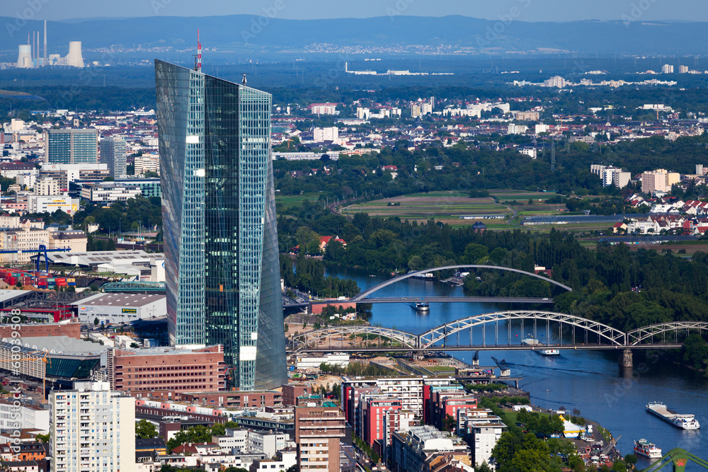 EZB Neubau in Frankfurt von oben