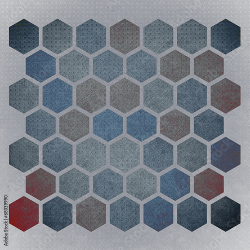 Grunge geometric hexagon pattern
