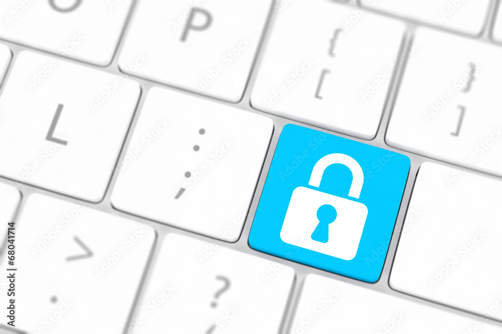 enter button with Closed Padlock on computer keyboard enter button with Closed Padlock on computer keyboard