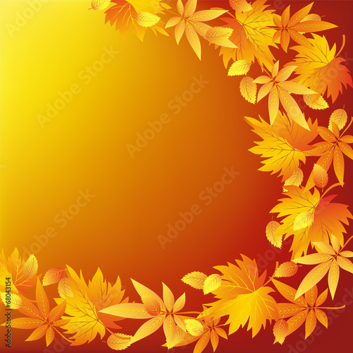 Abstract nature golden background with leaf fall