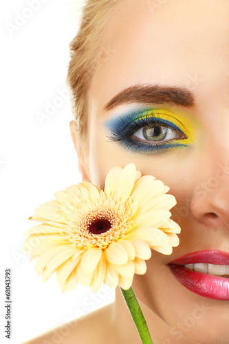 Beautiful woman with bright...