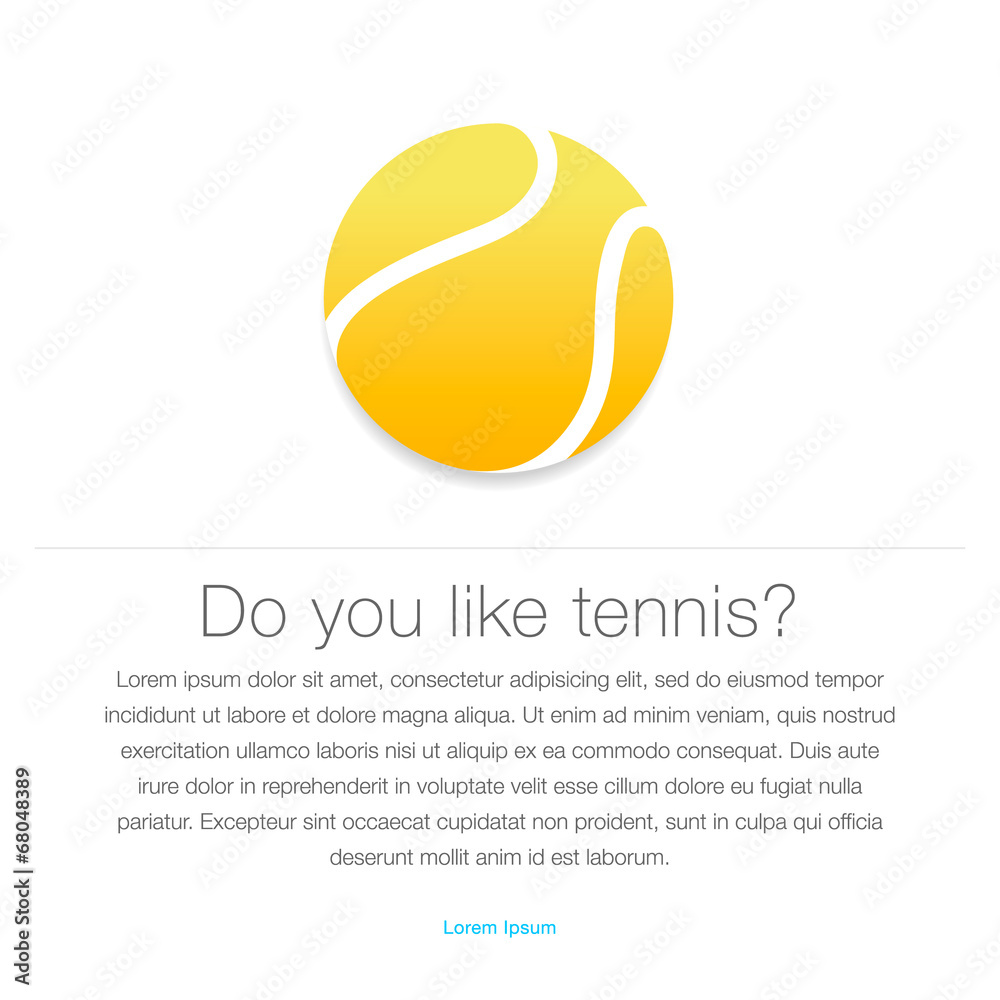Tennis icon. Yellow tennis ball